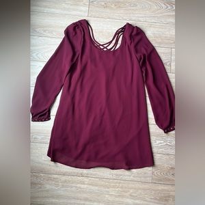 Maroon long sleeve dress